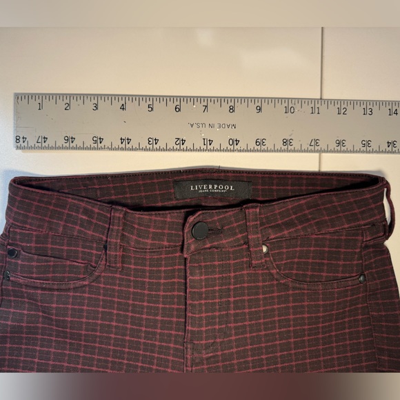 Liverpool The Gia Glider Pants Plaid Stretch Trouser SZ 2/26 NEW! - Picture 13 of 16